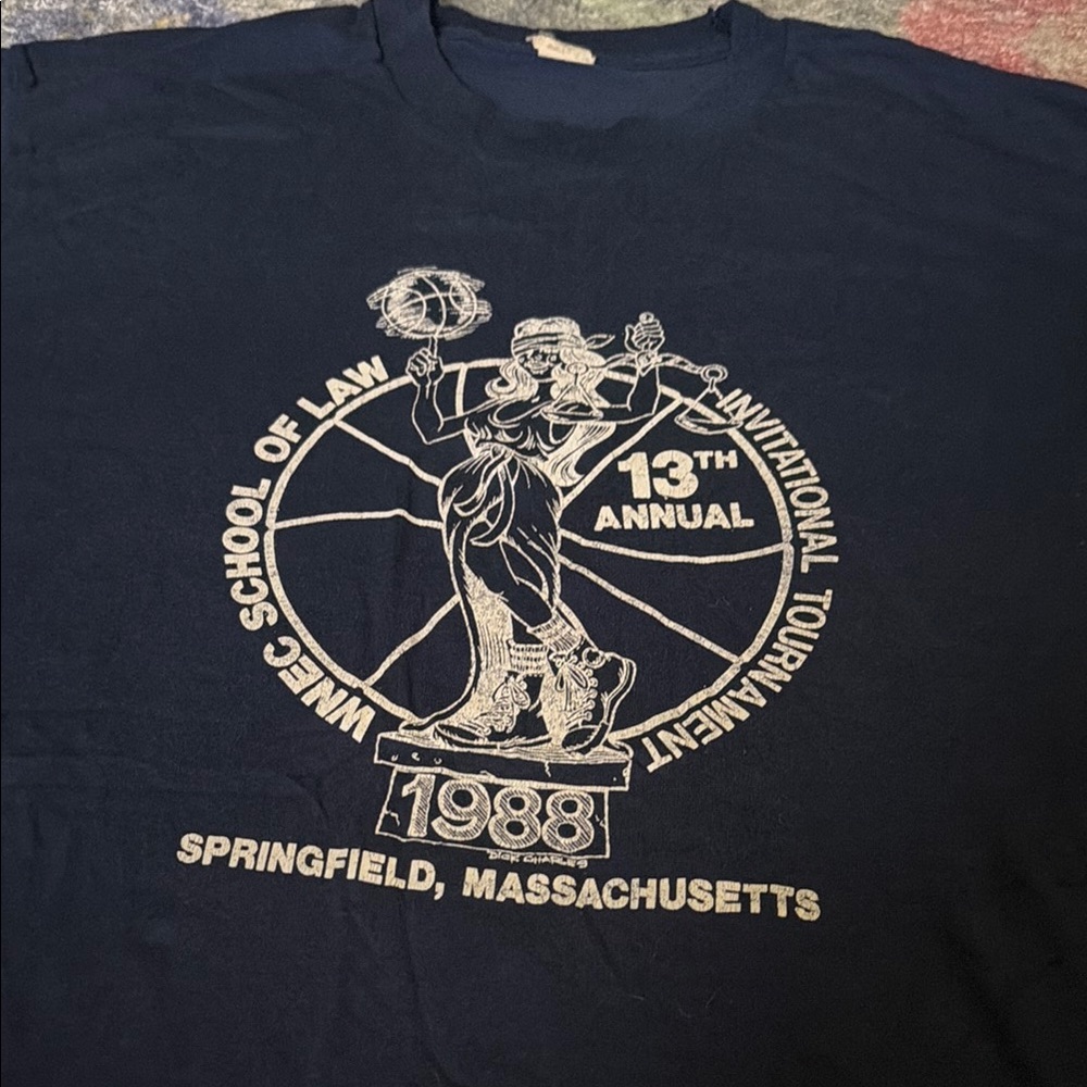 Vintage 1988 Springfield WNEC Law School Tournament Graphic T-Shirt